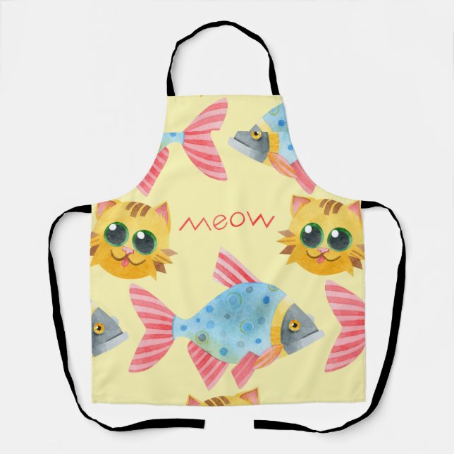  Cat Pattern Cute Colorful Pets Animals     Apron (Front)