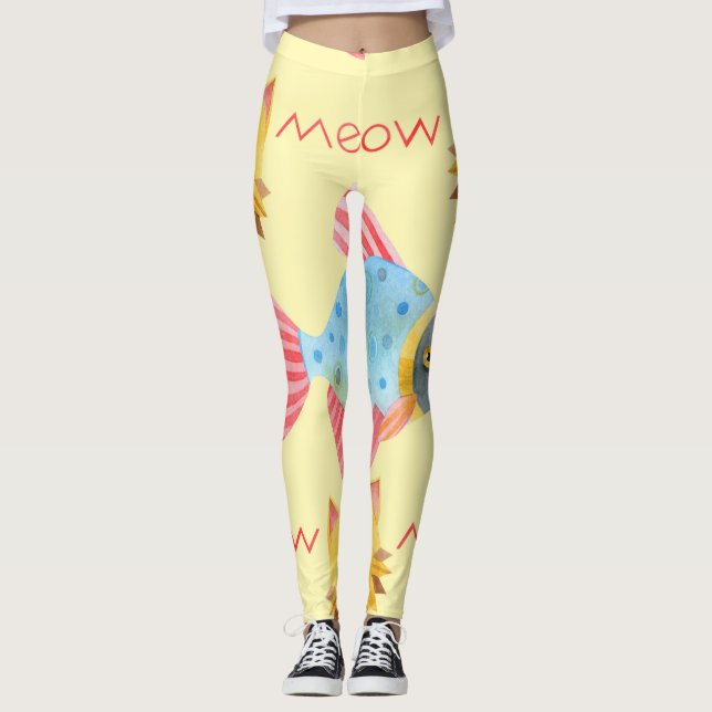  Cat Pattern Cute Colorful Pets Animals   Leggings (Front)