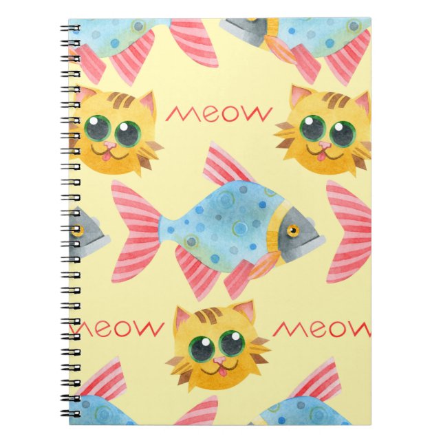  Cat Pattern Cute Colorful Pets Animals   Notebook (Front)