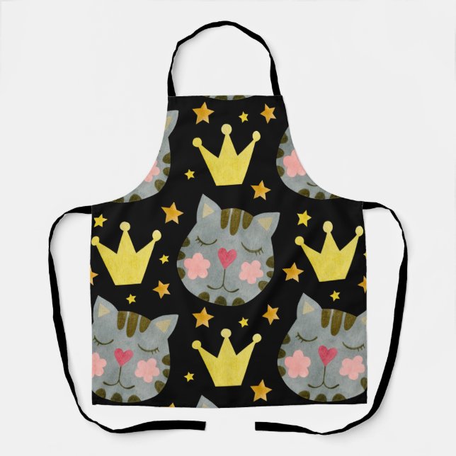 Cat Pattern Cute Pets Animals    Apron (Front)