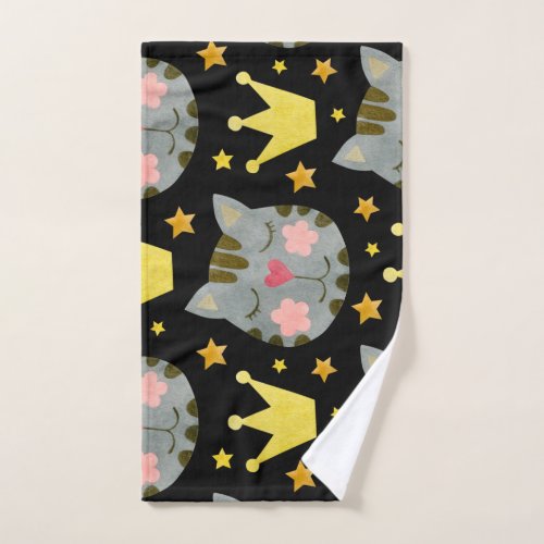 Cat Pattern Cute Pets Animals  Hand Towel