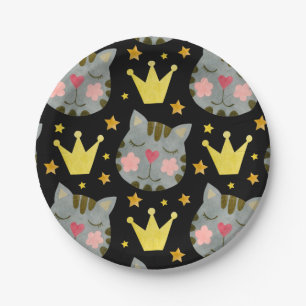 Cat Pattern Cute Pets Animals Paper Plates