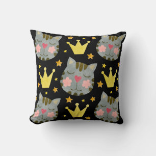 Cat Pattern Cute Pets Animals Throw Pillow