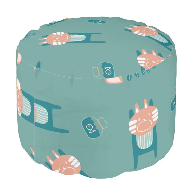 Cat pattern Design pouf (Angled Back)