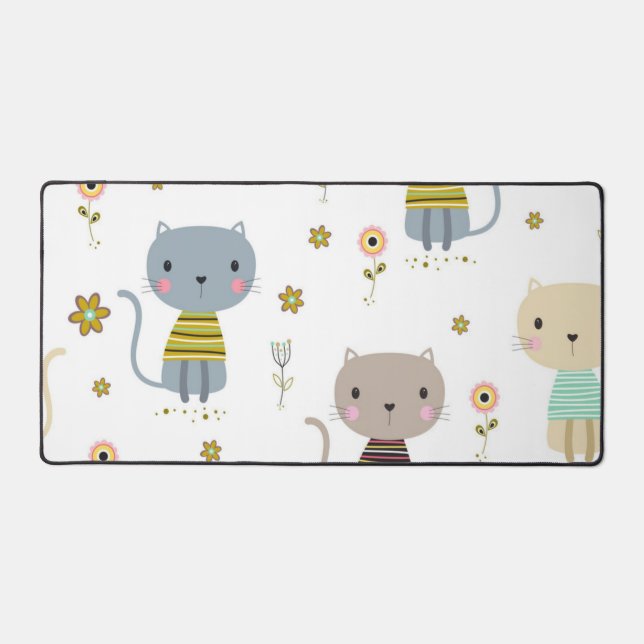 Cat pattern desk mat (Front)