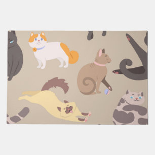 Cat pattern doormat