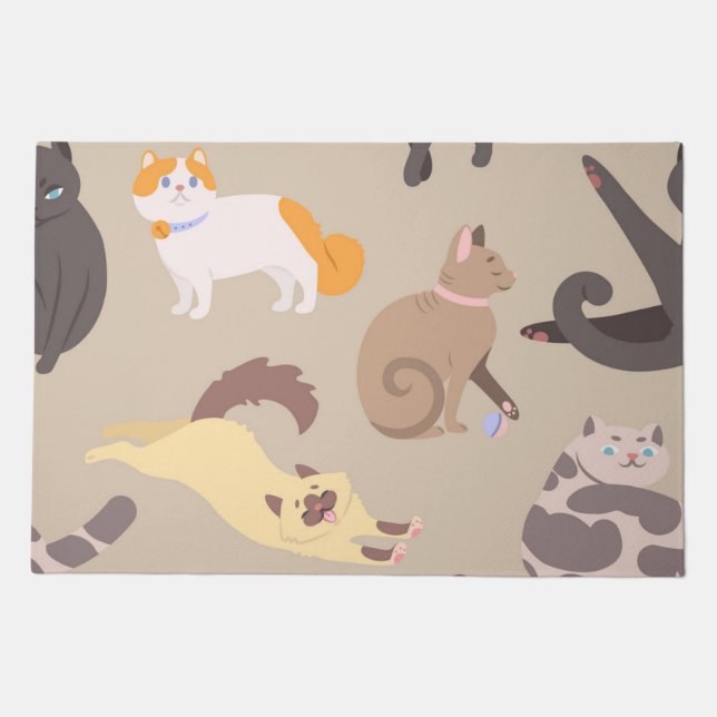 Cat pattern doormat (Front)