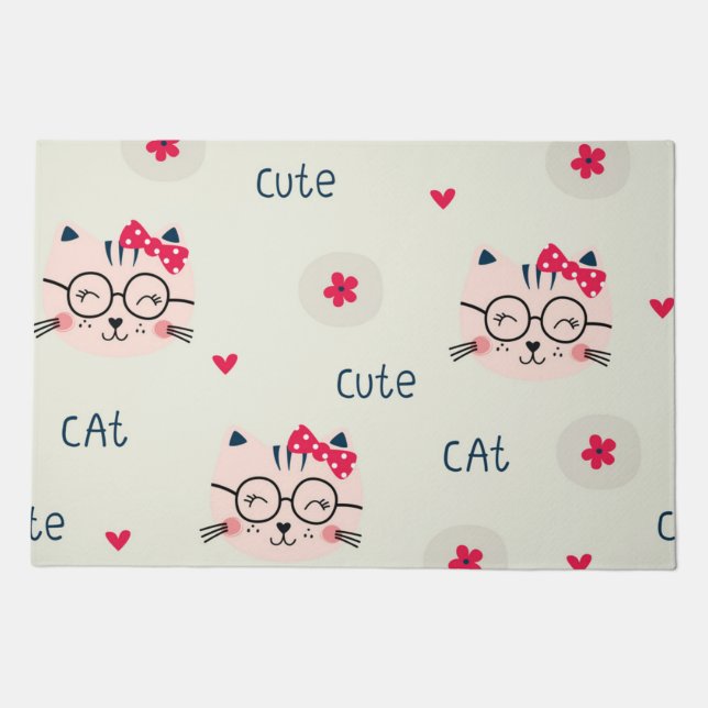 Cat pattern doormat (Front)