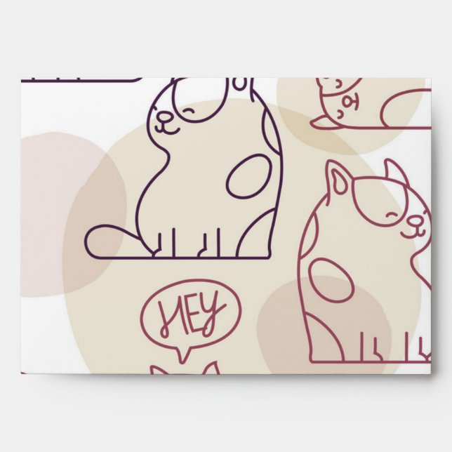 Cat pattern envelope (Front)