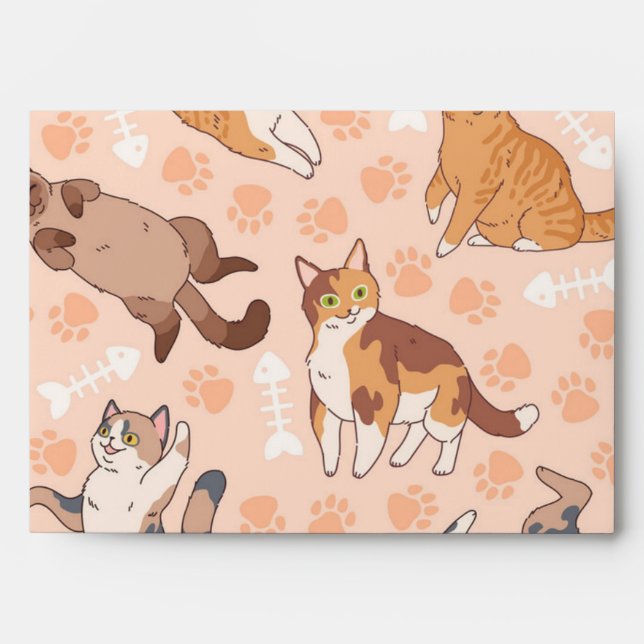 Cat pattern envelope (Front)