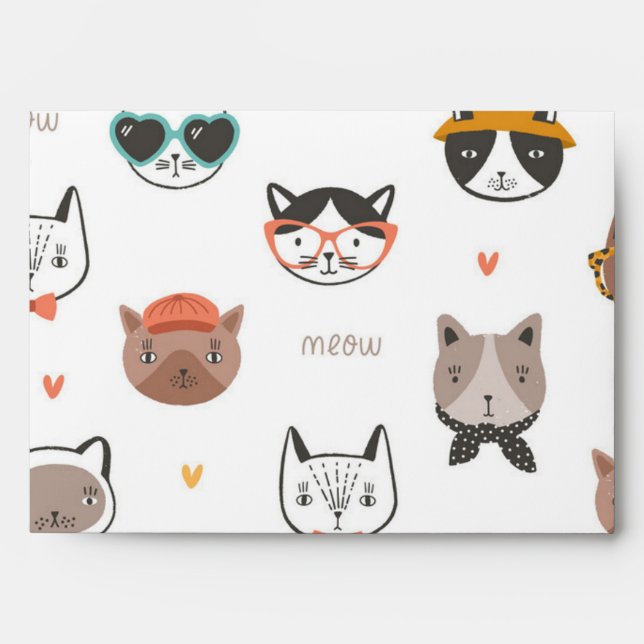 Cat pattern envelope (Front)