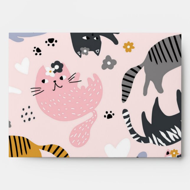 Cat pattern envelope (Front)