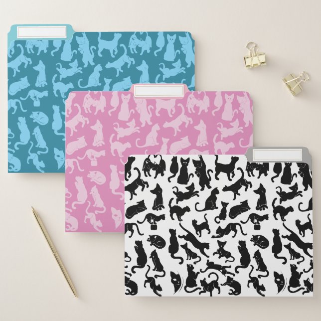 Cat Pattern File Folder (Set)