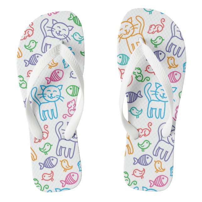 cat pattern flip flops (Footbed)