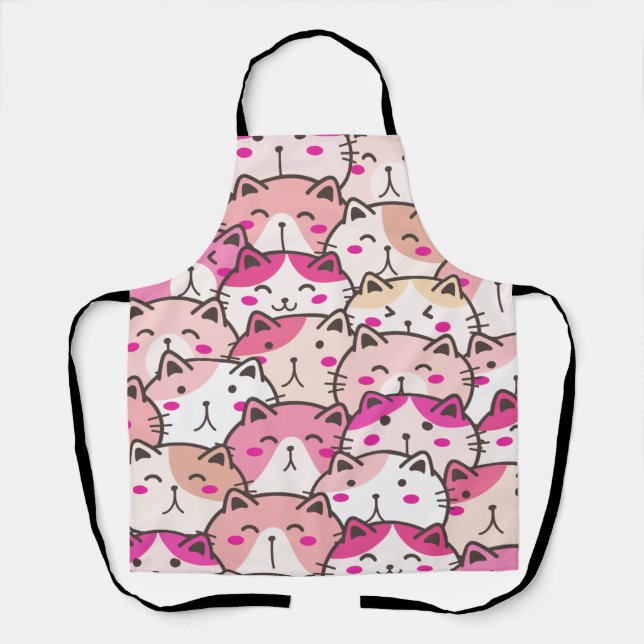 Cat Pattern Funny Colorful Pets Animals    Apron (Front)