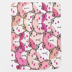Cat Pattern Funny Colorful Pets Animals Baby Blanket