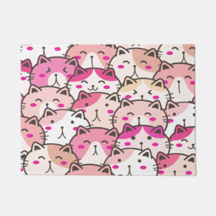 Cat Pattern Funny Colorful Pets Animals  Doormat