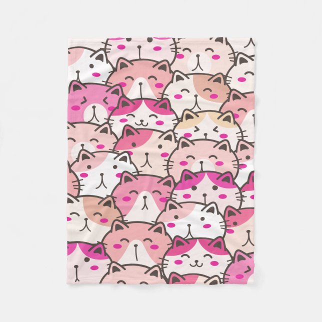 Cat Pattern Funny Colorful Pets Animals     Fleece Blanket (Front)