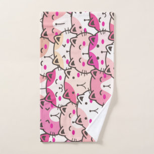 Cat Pattern Funny Colorful Pets Animals Hand Towel