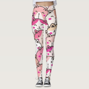 Cat Pattern Funny Colorful Pets Animals   Leggings