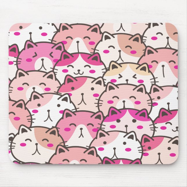 Cat Pattern Funny Colorful Pets Animals Mouse Pad (Front)