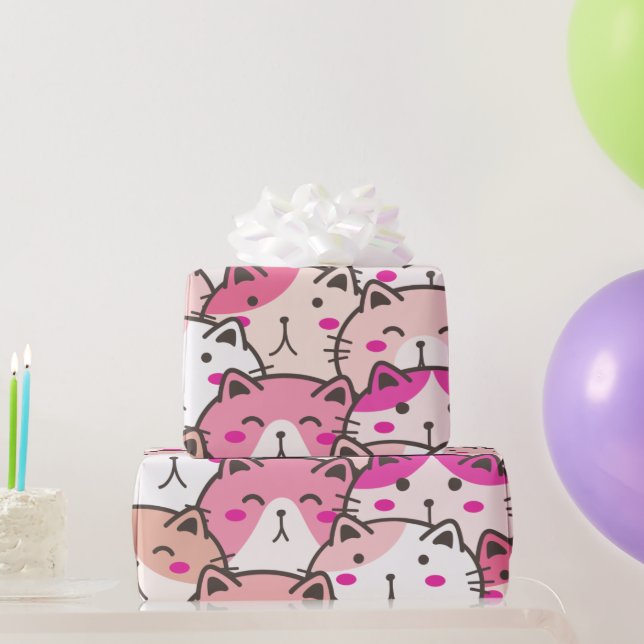 Cat Pattern Funny Colorful Pets Animals  Wrapping Paper (Party Gifts)