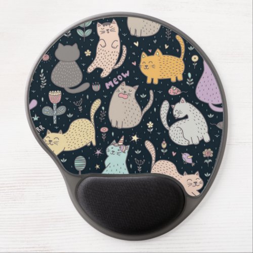Cat pattern gel mouse pad