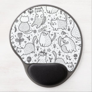 Cat pattern gel mouse pad