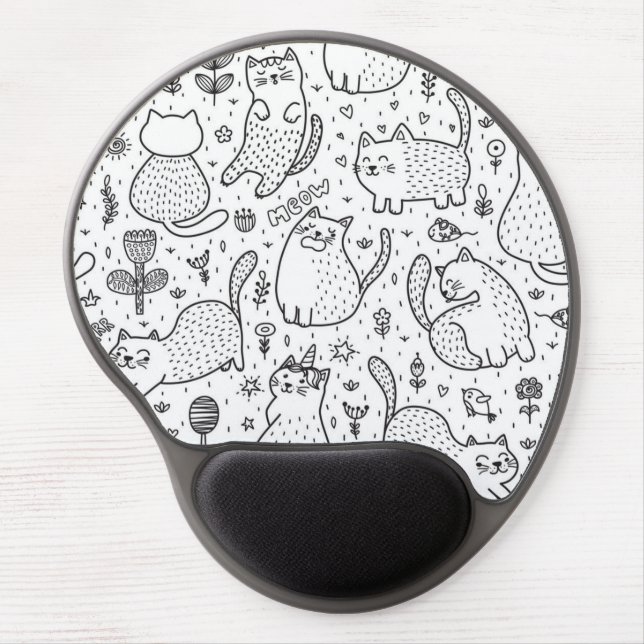 Cat pattern gel mouse pad (Front)