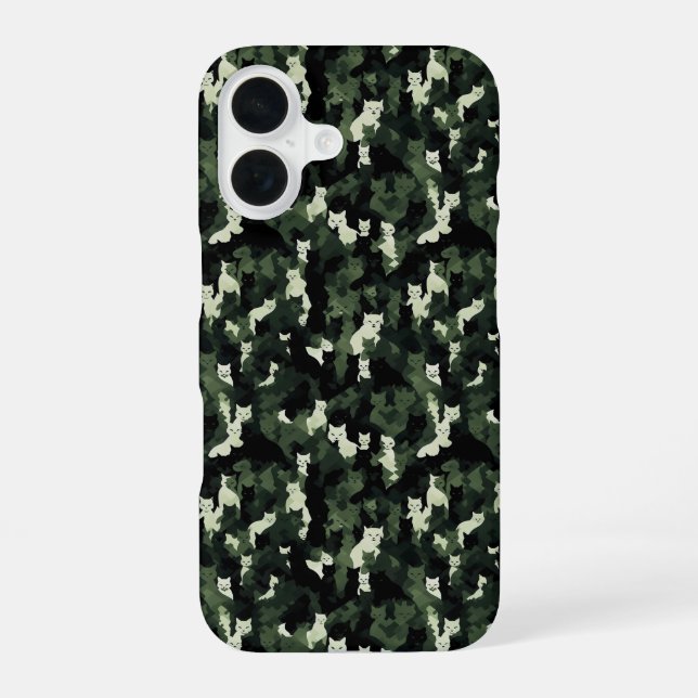 Cat Pattern Green Camouflage Iphone Case (Back)