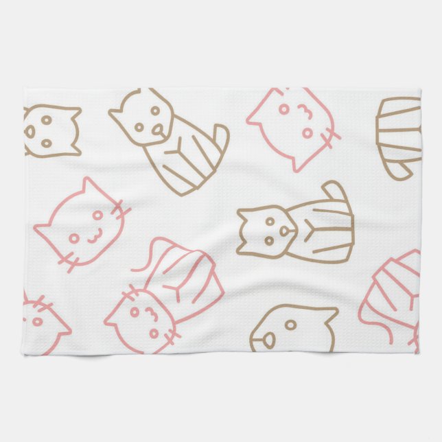 Cat pattern kitchen towel (Horizontal)