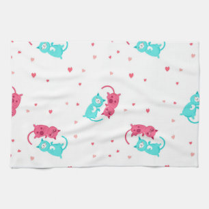Cat pattern kitchen towel