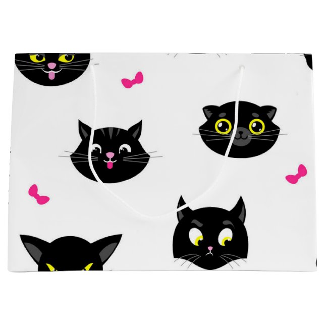 Cat pattern large gift bag (Front)