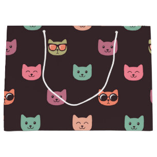 Cat pattern large gift bag