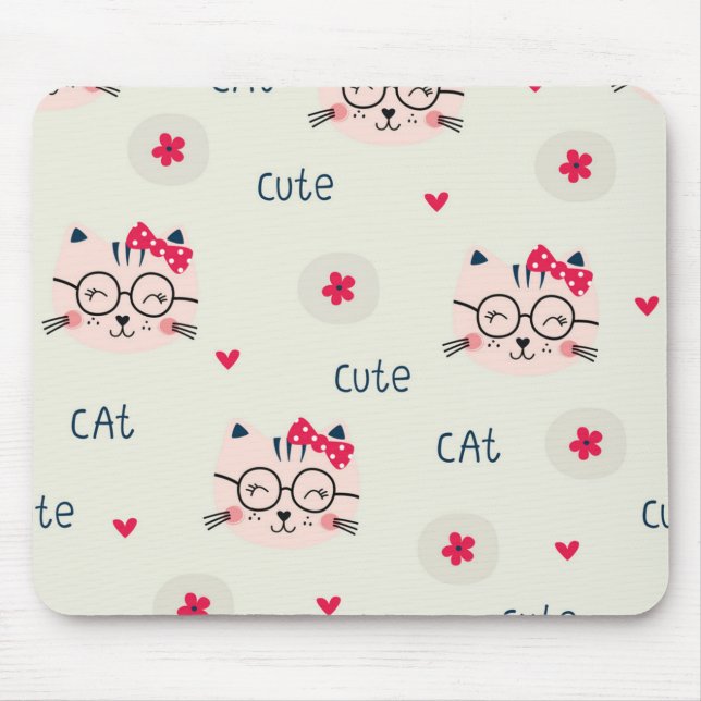 Cat pattern mouse pad (Front)