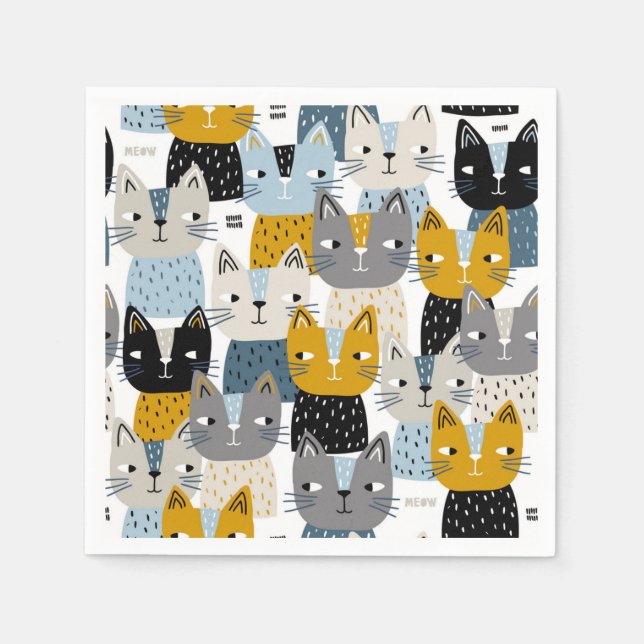 Cat pattern napkins (Front)