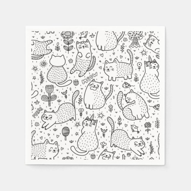 Cat pattern napkins (Front)