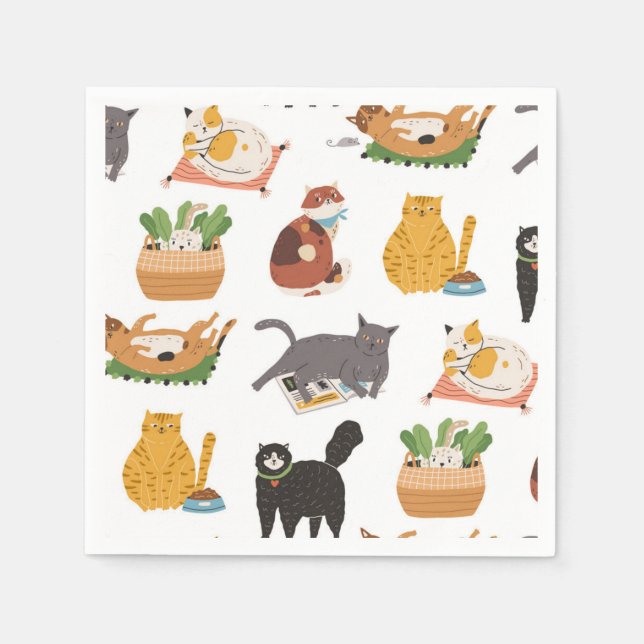 Cat pattern napkins (Front)