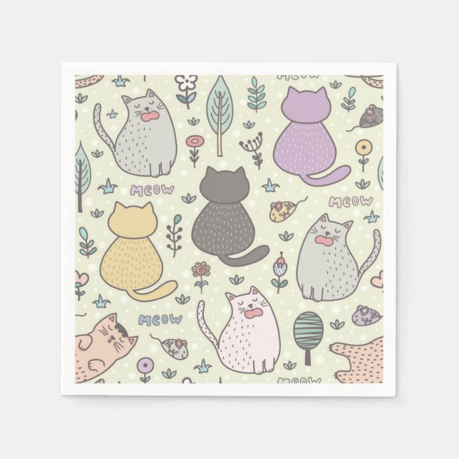 Cat pattern napkins (Front)