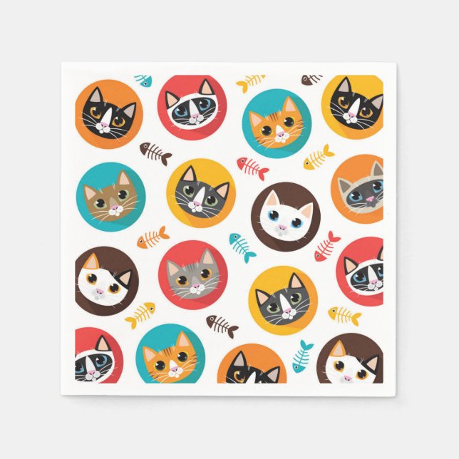 Cat pattern napkins (Front)