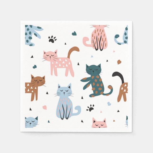 Cat pattern napkins (Front)
