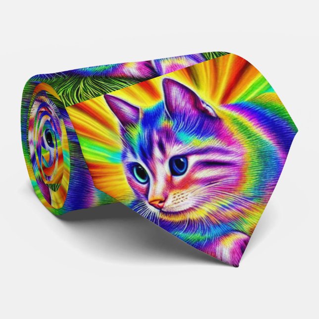  Cat  Pattern  Neck Tie (Rolled)
