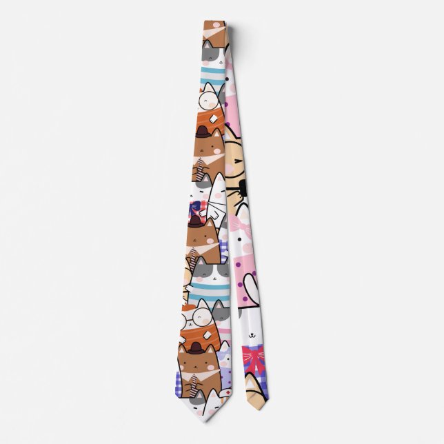Cat Pattern Neck Tie (Front)