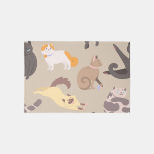Cat pattern outdoor rug