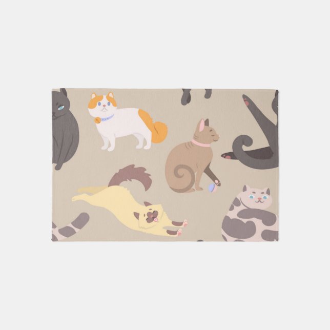 Cat pattern outdoor rug (Front)