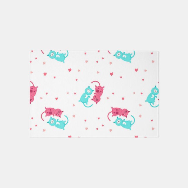 Cat pattern outdoor rug (Front)