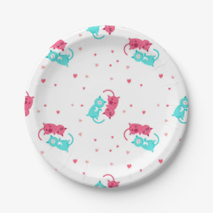 Cat pattern paper plates