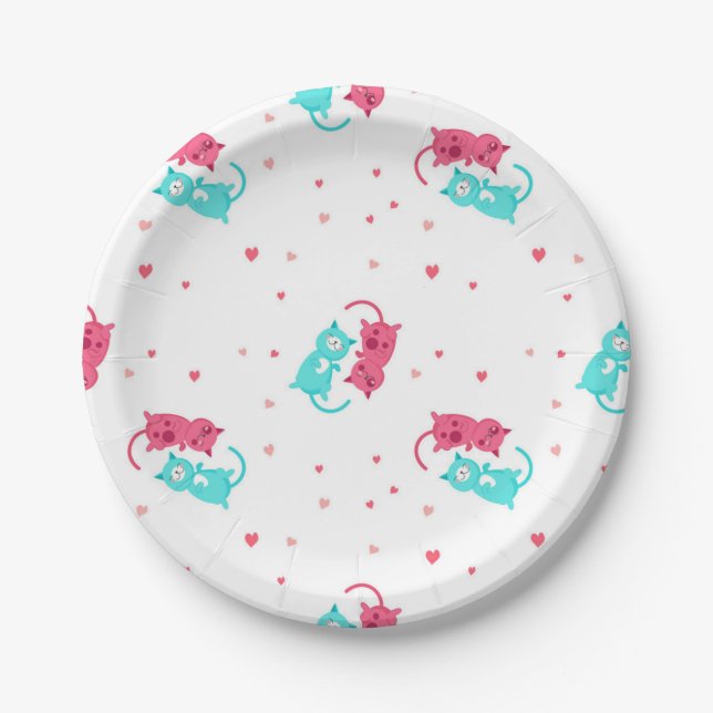 Cat pattern paper plates (Front)