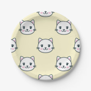 Cat pattern paper plates
