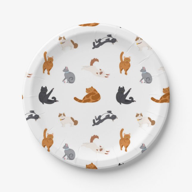 Cat pattern paper plates (Front)